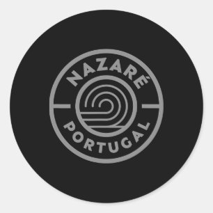 Pegatina Redonda Nazaré Portugal Surf de Ola Grande Surf