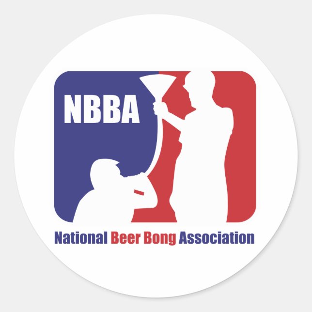 Pegatina Redonda NBBA, Asociación Nacional de Beer Bong (Anverso)