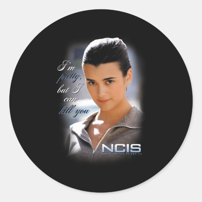 Pegatina Redonda Ncis Ziva Te Puedo (Anverso)