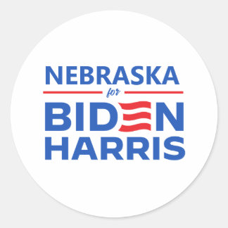 Pegatina Redonda Nebraska para Biden Harris