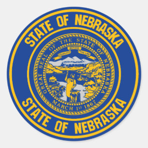 Pegatina Redonda Nebraska Round Emblem
