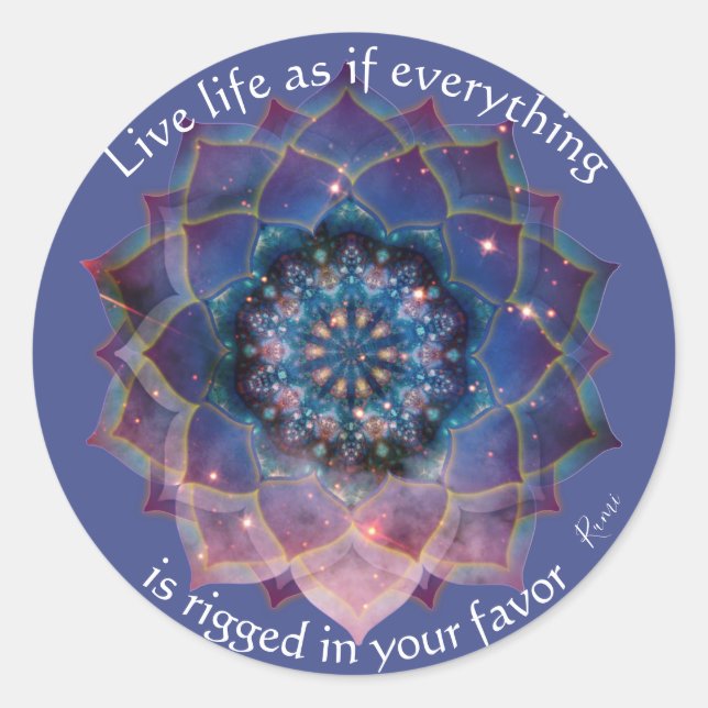 Pegatina Redonda Nebula Bloom | Mandala (Anverso)