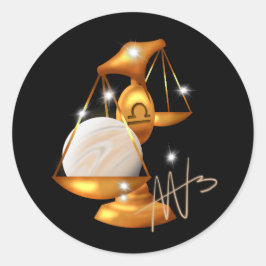 Pegatina Redonda Nebula Libra Venus Zodiac