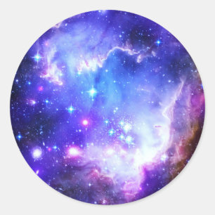 Pegatina Redonda Nebulosa azul