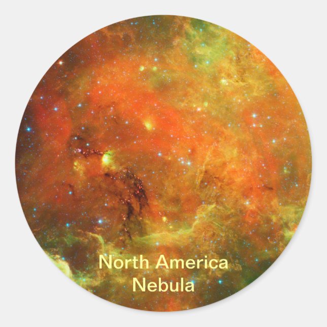 Pegatina Redonda Nebulosa de Norteamérica (Anverso)