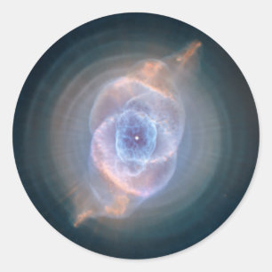 Pegatina Redonda Nebulosa de ojos gatos