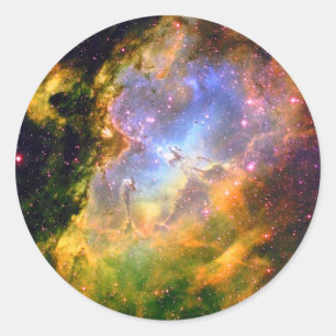 Pegatina Redonda Nebulosa del espacio profundo