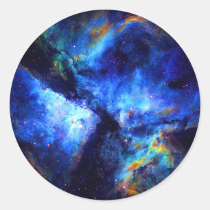Pegatina Redonda nebulosa exploración del espacio exterior nasa ast