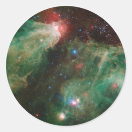 Pegatina Redonda Nebulosa Verde Cepheus B y C
