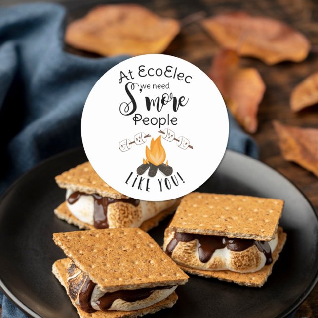 Pegatina Redonda necesitamos empleados de S'more como tu regalo de  (Subido por el creador)