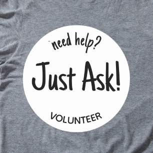 Pegatina Redonda Necesitar ayuda simplemente preguntar el carné de 