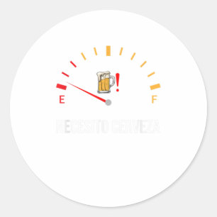 Pegatina Redonda Necesito Cerveza Funny cita en español necesito ce
