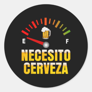 Pegatina Redonda Necesito Cerveza Necesito Cerveza En El Mardi Gras