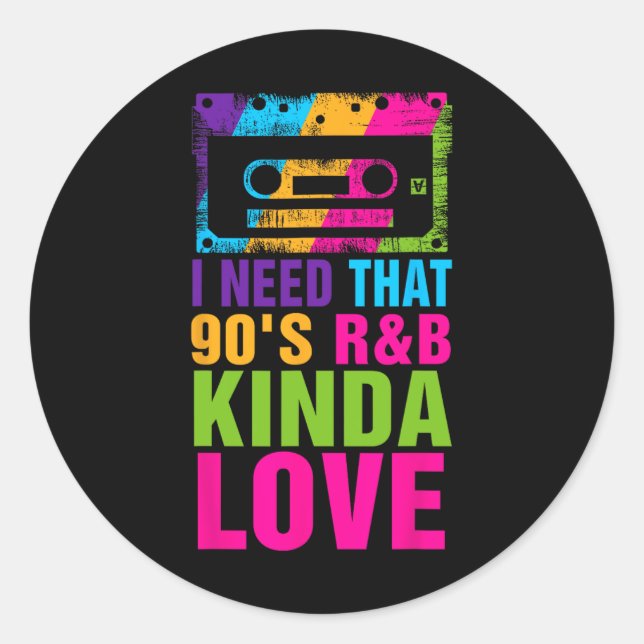 Pegatina Redonda Necesito esa investigación de los 90; b Un poco de (Anverso)