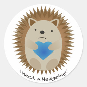 Pegatina Redonda Necesito un Hedgehog
