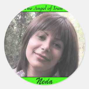 Pegatina Redonda NEDA SOLTANI, El ángel de Irán, Neda