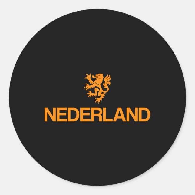 Pegatina Redonda Nederland Emblem Lion Países Bajos (Anverso)