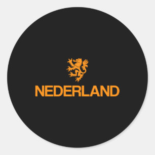 Pegatina Redonda Nederland Emblem Lion Países Bajos