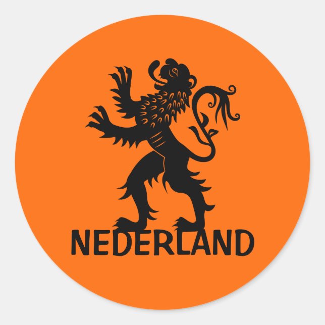 Pegatina Redonda Nederland Lion (Anverso)