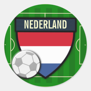 Pegatina Redonda Nederland Netherlands Soccer