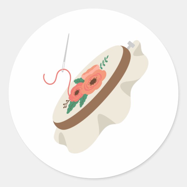 Pegatina Redonda Needlepoint (Anverso)