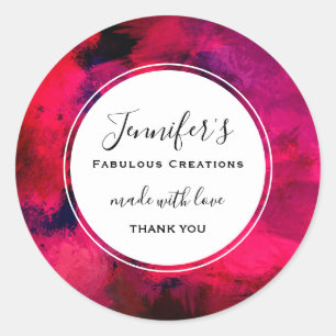 Pegatina Redonda Negocio abstracto moderno oscuro y púrpura