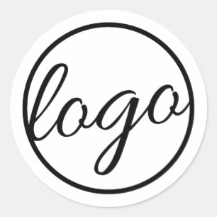 Pegatina Redonda Negocio con logotipo de promoción de marca para em
