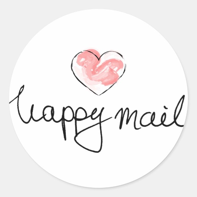 Pegatina Redonda Negocio de correo feliz - Corazón lindo (Anverso)
