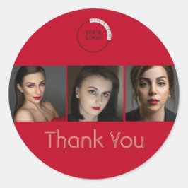 Pegatina Redonda Negocio de Maquillaje