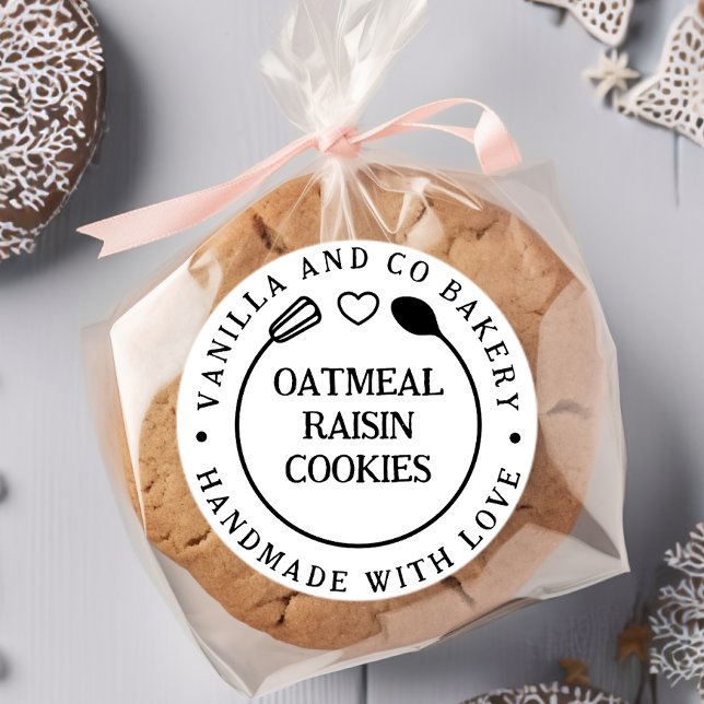 Pegatina Redonda Negocio de Panadería Cuchara Batidora Hecho a Mano (Subido por el creador)