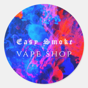 Pegatina Redonda Negocio de Tienda de Vaporizadores de Humo Colorid