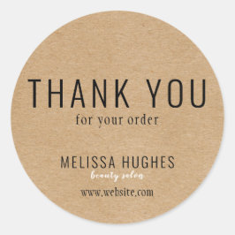 Pegatina Redonda Negocio Gracias A La Simple Rústica Moderna