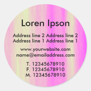 Pegatina Redonda Negocio/perfil rosa y crema