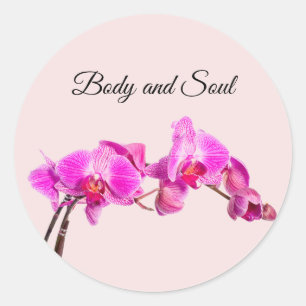 Pegatina Redonda Negocios de spa floral Body and Soul