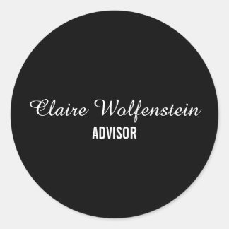 Pegatina Redonda Negocios minimalistas en blanco y negro