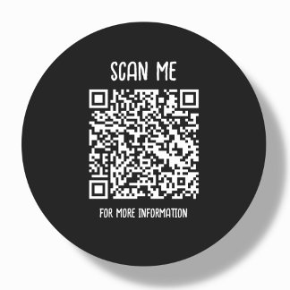 Pegatina Redonda Negra | Análisis de código QR de negocio