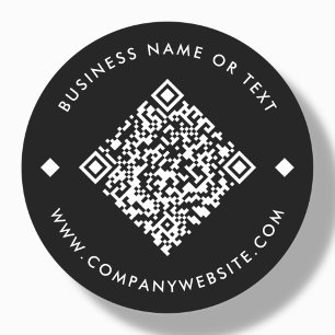 Pegatina Redonda Negra   Código QR de Personalizado empresarial