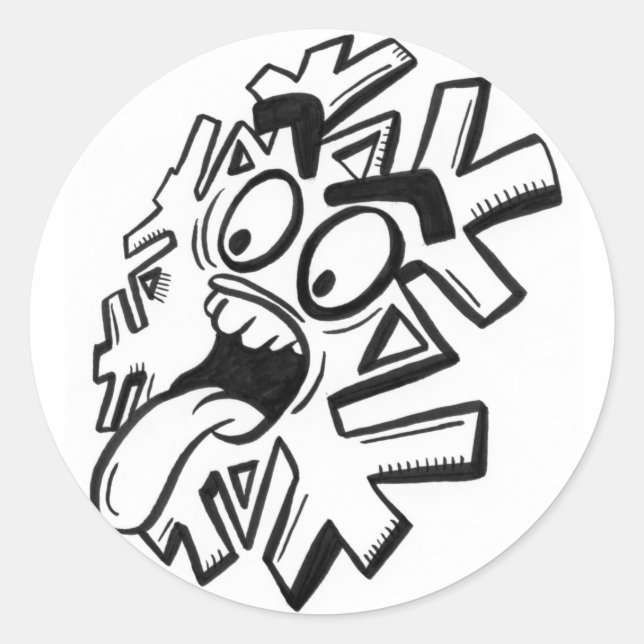 Pegatina Redonda negras (Anverso)