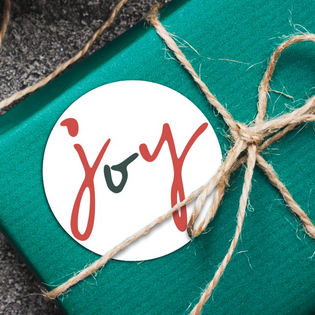 Pegatina Redonda Negrita Simple Joy Red Green (Subido por el creador)