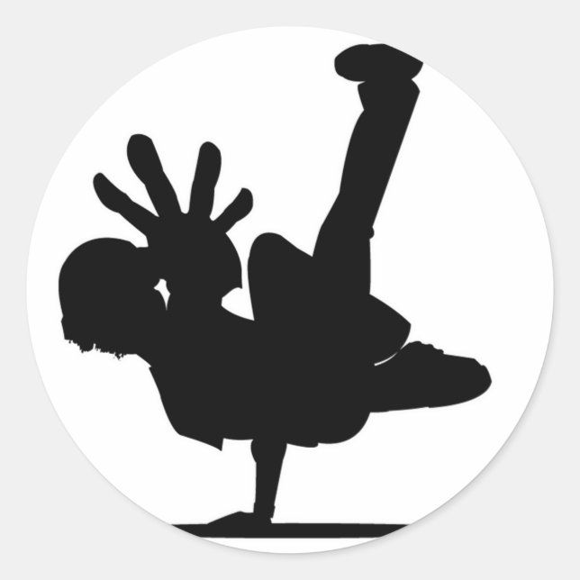 Pegatina Redonda negro (Anverso)