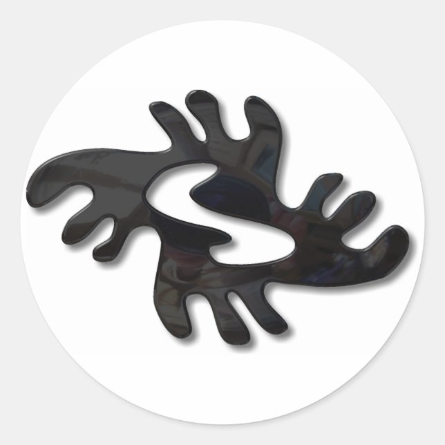 Pegatina Redonda Negro brillante Adinkra-peace (Anverso)
