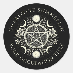 Pegatina Redonda Negro celeste