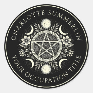 Pegatina Redonda Negro celeste