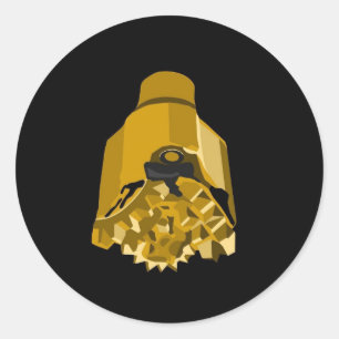 Pegatina Redonda negro de la broca