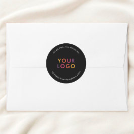 Pegatina Redonda Negro de logotipo de productos empresariales