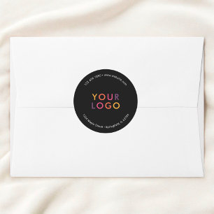 Pegatina Redonda Negro de logotipo de productos empresariales