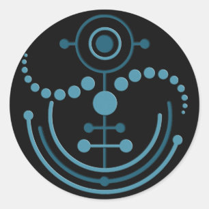 Pegatina Redonda negro del círculo VIII el de la cosecha