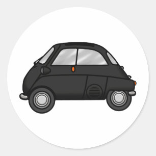 Pegatina Redonda negro del isetta