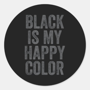 Pegatina Redonda Negro Es Mi Color Feliz Goth Emo Divertido Sarcást
