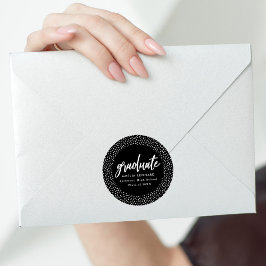 Pegatina Redonda Negro | Graduación guiada